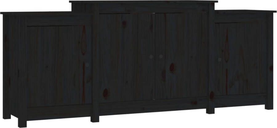 VidaXL -Dressoir-164x37x68-cm-massief-grenenhout-zwart - Foto 2