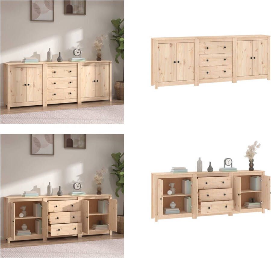 VidaXL Dressoir 210x35x80 cm massief grenenhout Dressoir Dressoirs Kast Wandkast