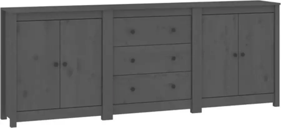 VidaXL Dressoir 210x35x80 cm massief grenenhout grijs - Foto 3