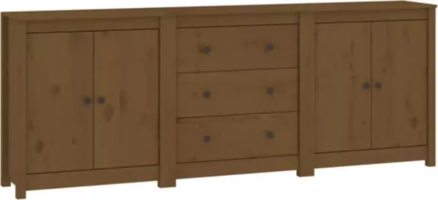 VidaXL -Dressoir-210x35x80-cm-massief-grenenhout-honingbruin - Foto 2