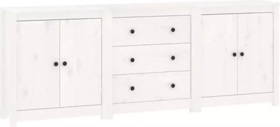 Vida XL Dressoir 210x35x80 cm massief grenenhout wit SKU: V3114070 - Foto 4