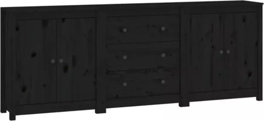 VidaXL -Dressoir-210x35x80-cm-massief-grenenhout-zwart - Foto 3
