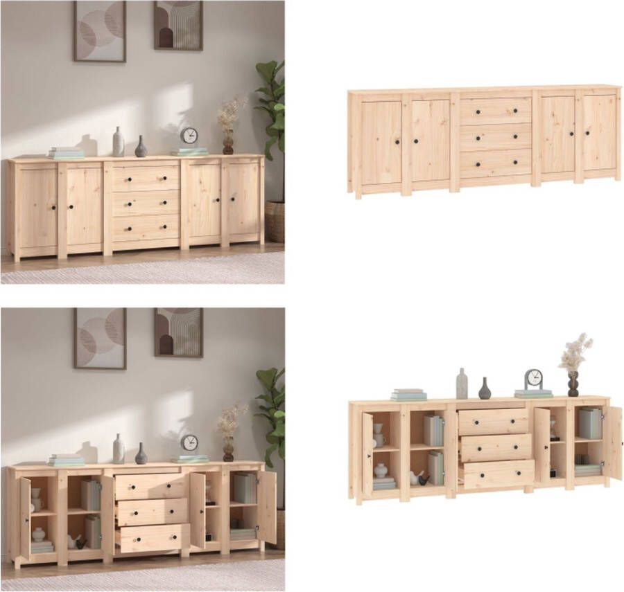VidaXL Dressoir 230x35x80 cm massief grenenhout Dressoir Dressoirs Kast Wandkast - Foto 3
