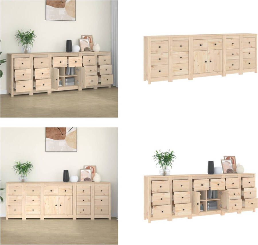 VidaXL Dressoir 230x35x80 cm massief grenenhout Dressoir Dressoirs Kast Wandkast - Foto 3