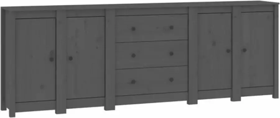 VidaXL -Dressoir-230x35x80-cm-massief-grenenhout-grijs - Foto 3