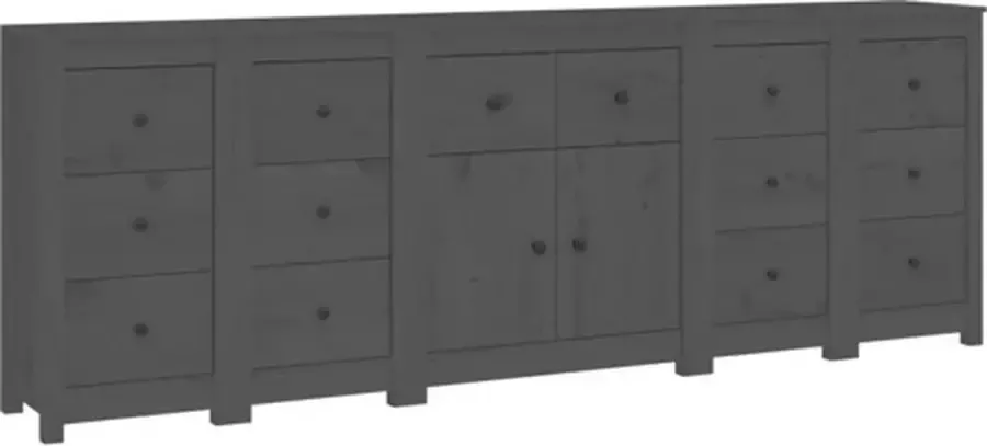 VidaXL -Dressoir-230x35x80-cm-massief-grenenhout-grijs - Foto 5