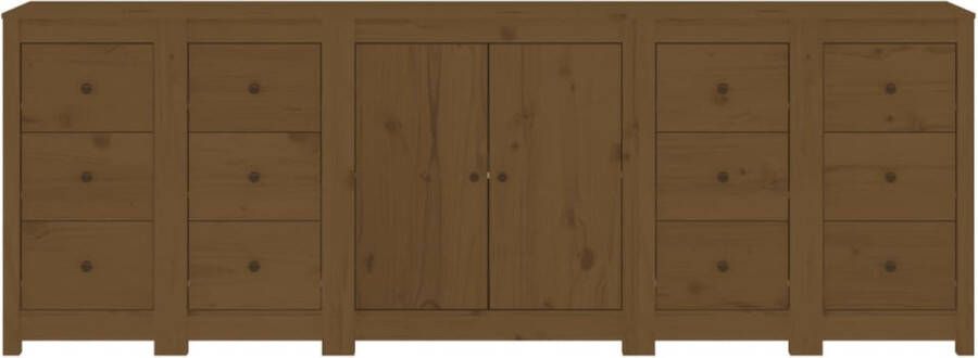 VidaXL -Dressoir-230x35x80-cm-massief-grenenhout-honingbruin - Foto 7