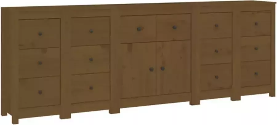 VidaXL -Dressoir-230x35x80-cm-massief-grenenhout-honingbruin - Foto 8