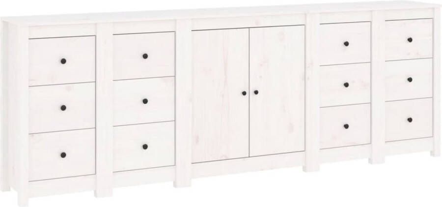 Vida XL Dressoir 230x35x80 cm massief grenenhout wit SKU: V3114095 - Foto 10