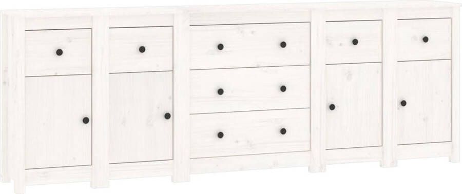 Vida XL Dressoir 230x35x80 cm massief grenenhout wit SKU: V3114090 - Foto 5