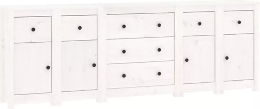 Vida XL Dressoir 230x35x80 cm massief grenenhout wit SKU: V3114095 - Foto 12
