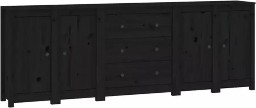VidaXL -Dressoir-230x35x80-cm-massief-grenenhout-zwart - Foto 5