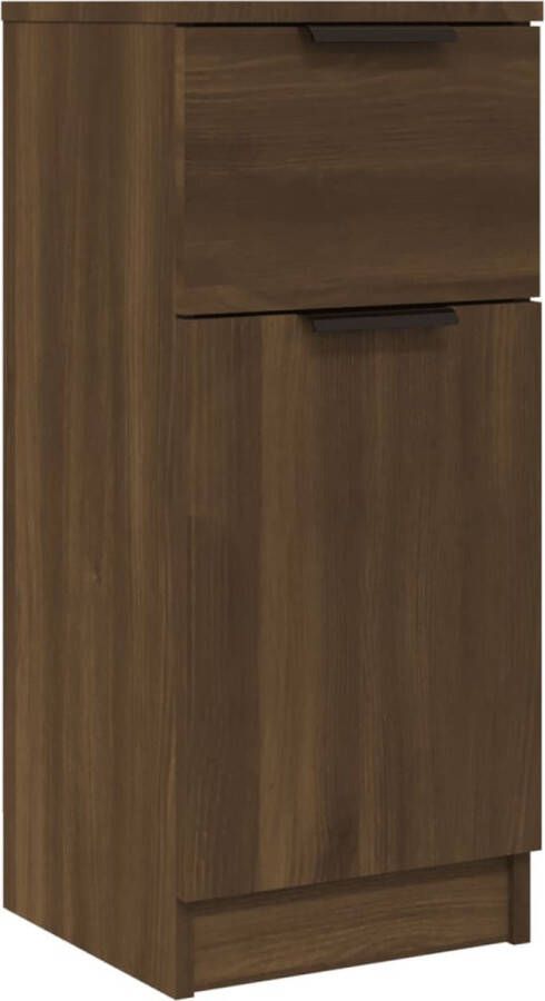 VidaXL Dressoir Bruin Eiken 30x30x70 cm Dressoir Opbergkast Houten Kast Bruine Eiken Minimalistisch - Foto 2