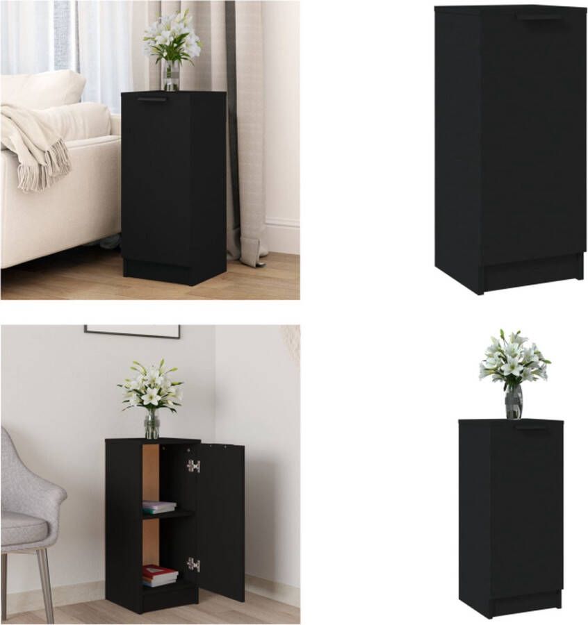 VidaXL Dressoir 30x30x70 cm bewerkt hout zwart Dressoir Dressoirs Kast Wandkast