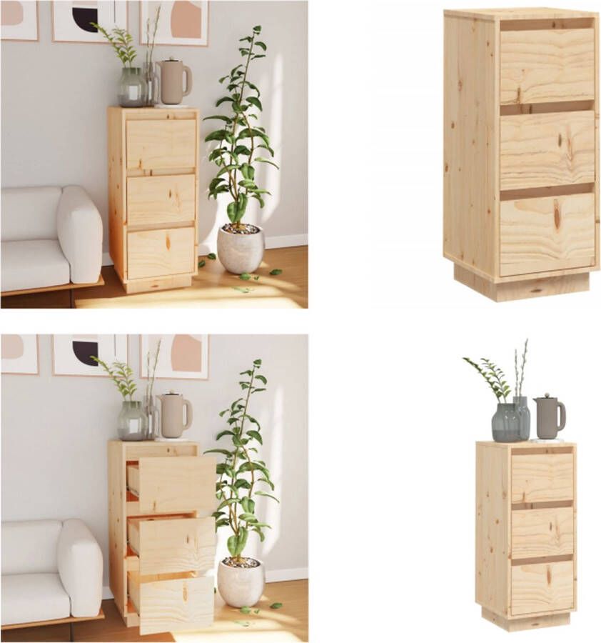 VidaXL Dressoir 32x34x75 cm massief grenenhout Dressoir Dressoirs Buffetkast Opbergkast - Foto 2