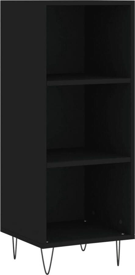 VidaXL -Dressoir-34 5x32 5x90-cm-bewerkt-hout-zwart - Foto 4