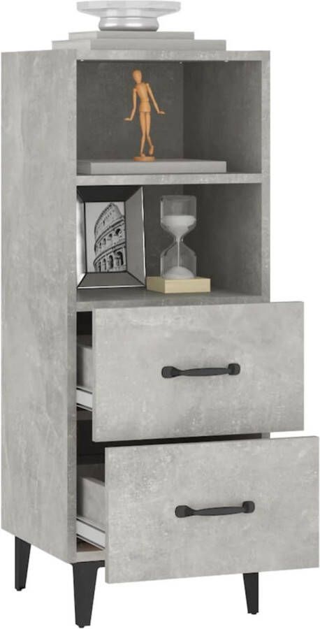 VidaXL -Dressoir-34 5x34x90-cm-bewerkt-hout-betongrijs - Foto 3