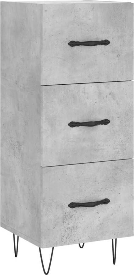 VidaXL Dressoir 34 5x34x90 cm Bewerkt hout Grijs Bijzettafel Dressoir Houten Kast Grijze Kast Opbergkast - Foto 2