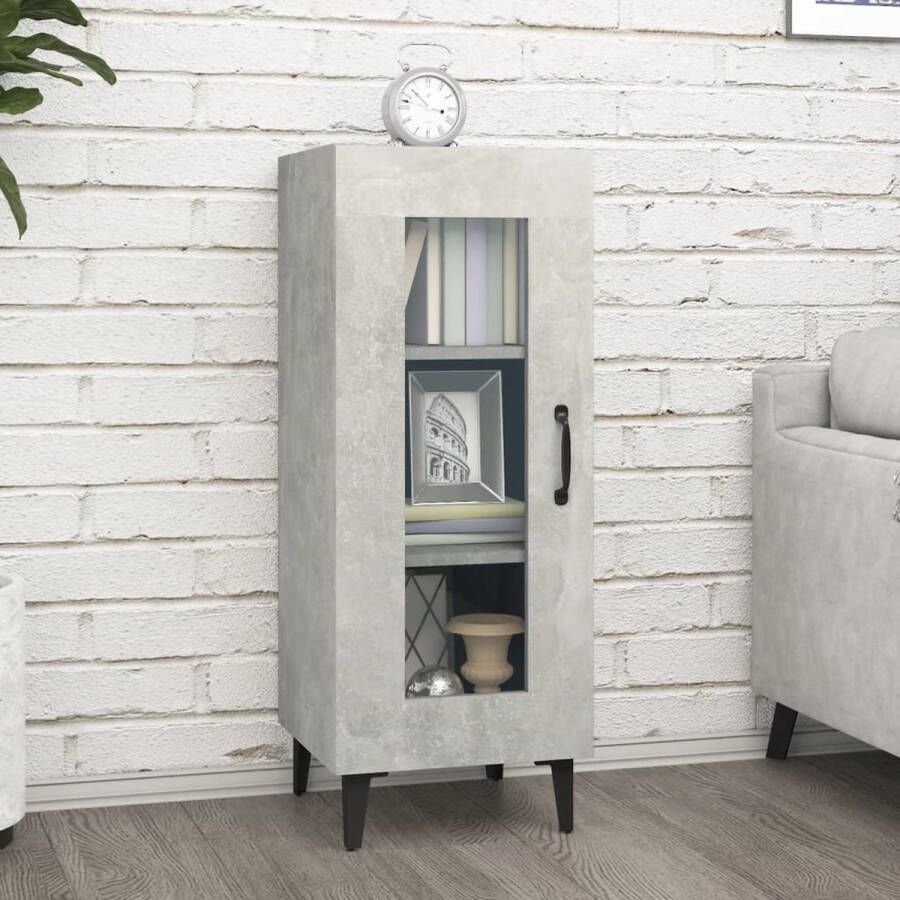 VidaXL -Dressoir-34 5x34x90-cm-bewerkt-hout-betongrijs - Foto 6