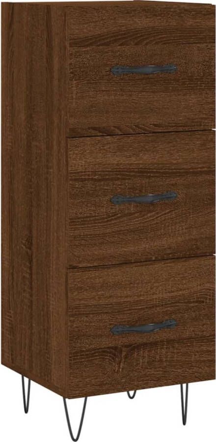 Prolenta Premium INFIORI Dressoir 34 5x34x90 cm bewerkt hout bruineikenkleurig - Foto 14