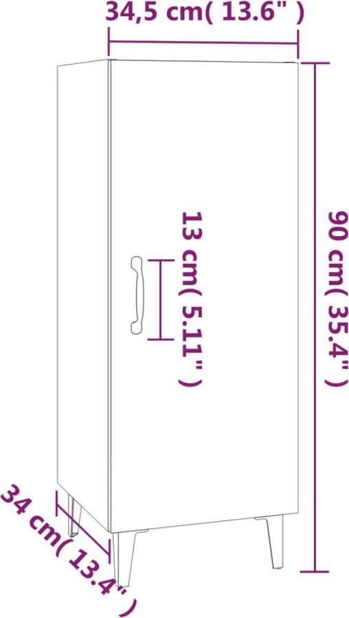 VidaXL -Dressoir-34 5x34x90-cm-bewerkt-hout-bruineikenkleurig