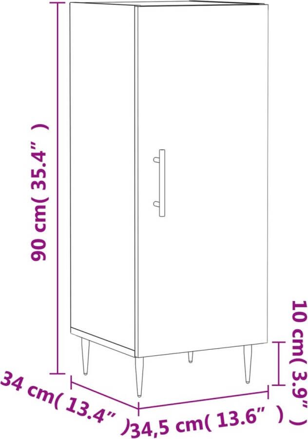 VidaXL -Dressoir-34 5x34x90-cm-bewerkt-hout-bruineikenkleurig - Foto 8