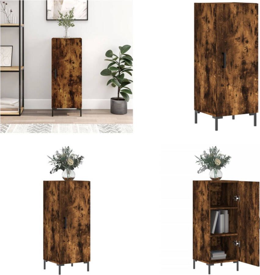 VidaXL -Dressoir-34-5x34x90-cm-bewerkt-hout-gerookt-eiken Dressoir Dressoirs Opbergkast Wandkast