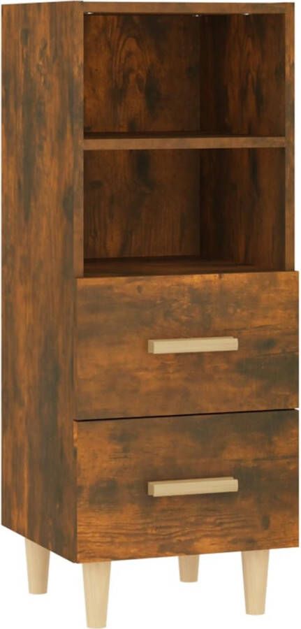 VidaXL -Dressoir-34 5x34x90-cm-bewerkt-hout-gerookt-eikenkleurig