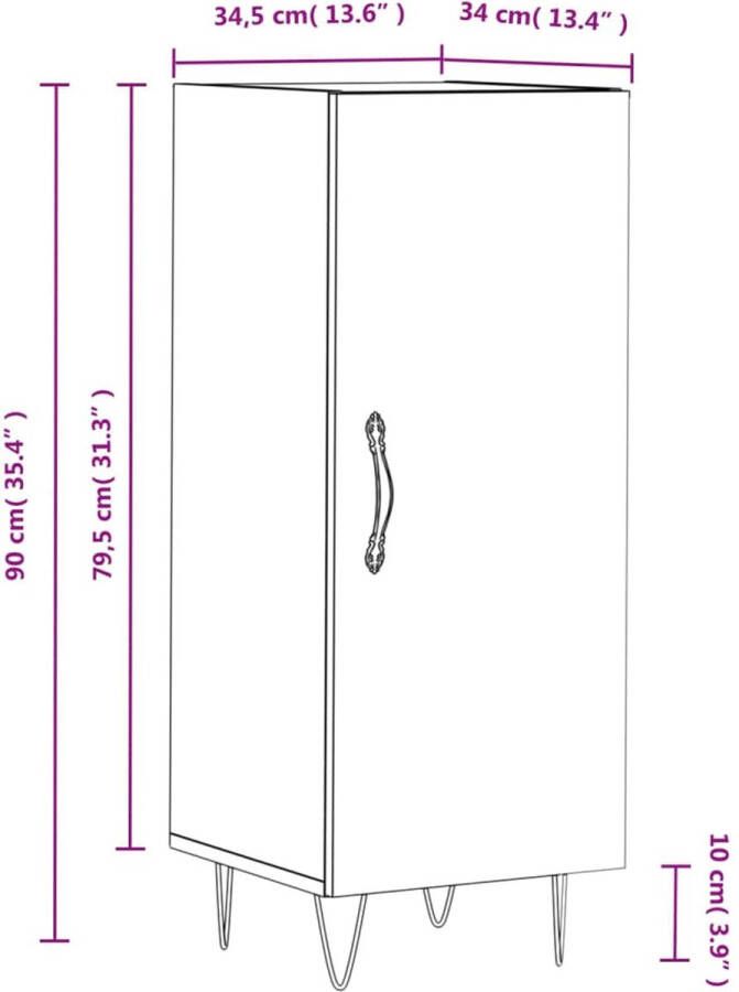 VidaXL -Dressoir-34 5x34x90-cm-bewerkt-hout-sonoma-eiken - Foto 2