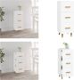 VidaXL Dressoir 34-5x34x90 cm bewerkt hout wit Dressoir Dressoirs Kast Wandkast - Thumbnail 2