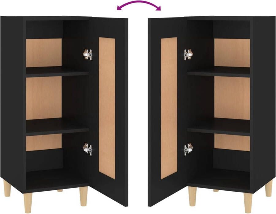 VidaXL -Dressoir-34 5x34x90-cm-bewerkt-hout-zwart - Foto 4