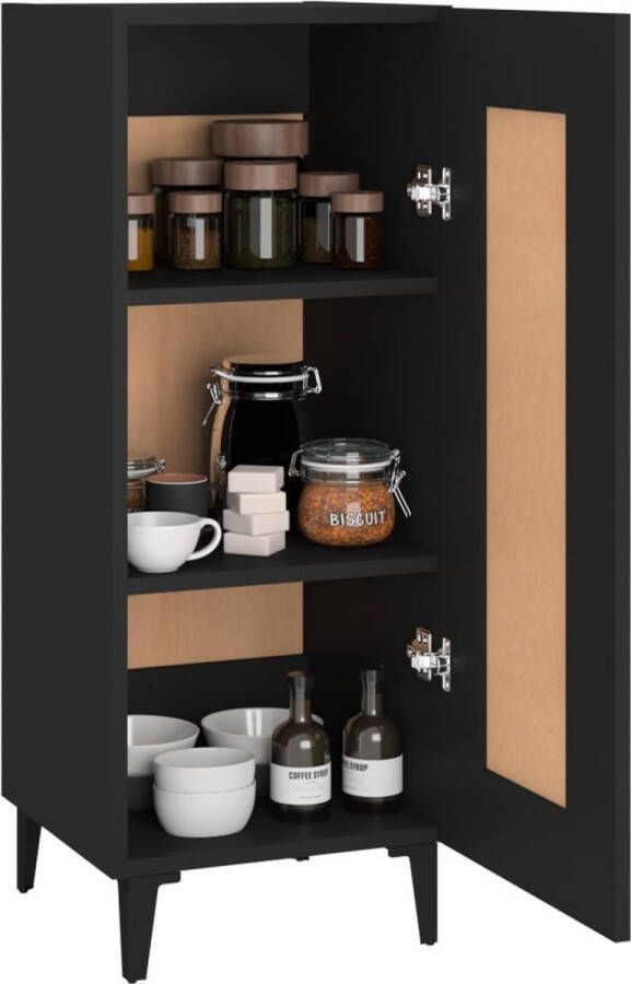 VidaXL -Dressoir-34 5x34x90-cm-bewerkt-hout-zwart - Foto 4