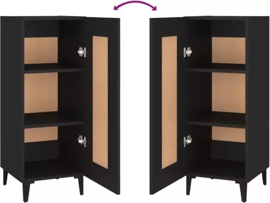 VidaXL -Dressoir-34 5x34x90-cm-bewerkt-hout-zwart - Foto 3