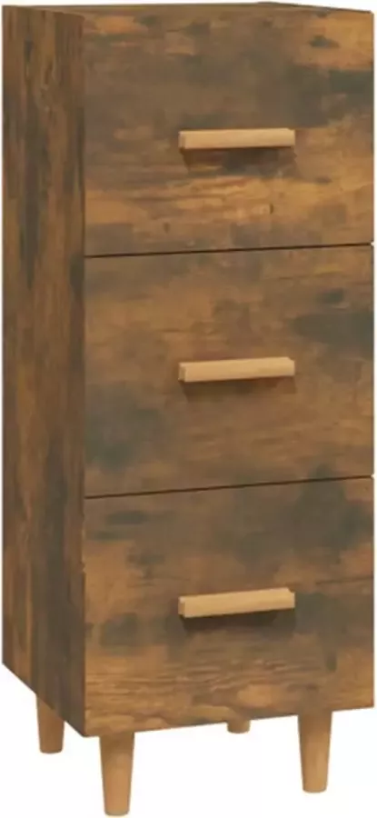 VidaXL -Dressoir-34 5x34x90-cm-bewerkt-hout-gerookt-eiken