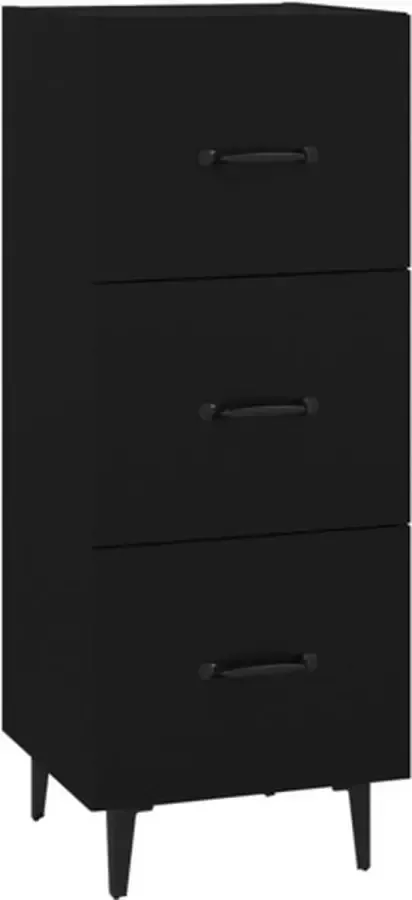 VidaXL -Dressoir-34 5x34x90-cm-bewerkt-hout-zwart - Foto 2