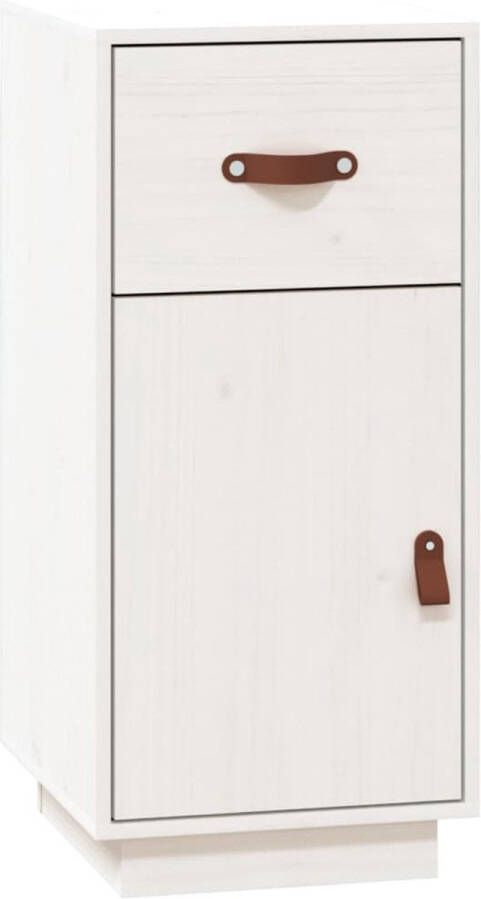 VidaXL -Dressoir-34x40x75-cm-massief-grenenhout-wit - Foto 4