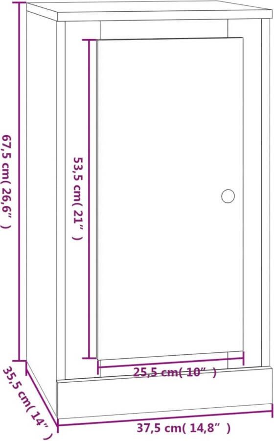 VidaXL -Dressoir-37 5x35 5x67 5-cm-bewerkt-hout-hoogglans-wit - Foto 2