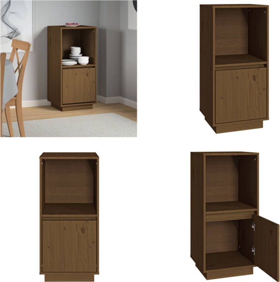 VidaXL Dressoir 38x35x80 cm massief grenenhout honingbruin Dressoir Dressoirs Kast Kastje