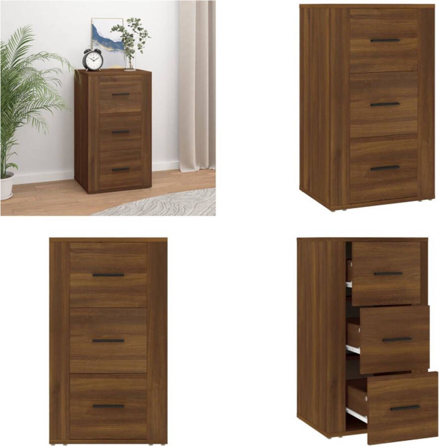 VidaXL Dressoir 40x33x70 cm bewerkt hout bruineikenkleurig Dressoir Dressoirs Kast Wandkast