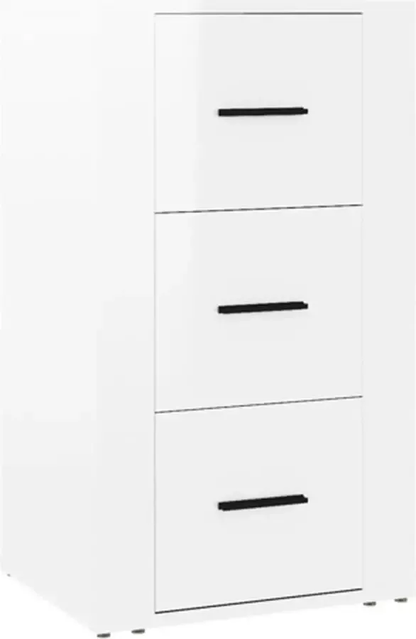 VidaXL -Dressoir-40x33x70-cm-bewerkt-hout-hoogglans-wit - Foto 4