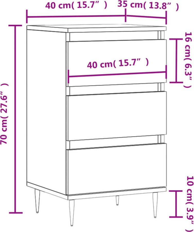 VidaXL -Dressoir-40x35x70-cm-bewerkt-hout-betongrijs - Foto 3