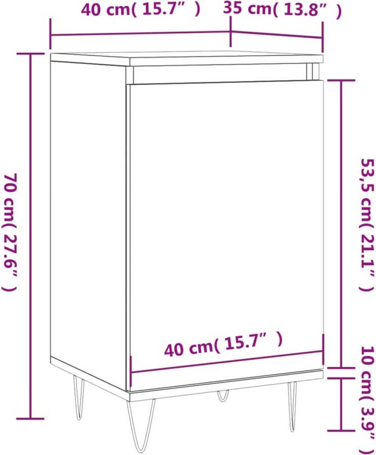 VidaXL -Dressoir-40x35x70-cm-bewerkt-hout-betongrijs - Foto 2