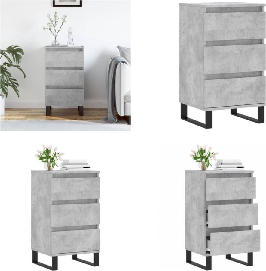 VidaXL Dressoir 40x35x70 cm bewerkt hout betongrijs Dressoir Dressoirs Kast Buffetkast