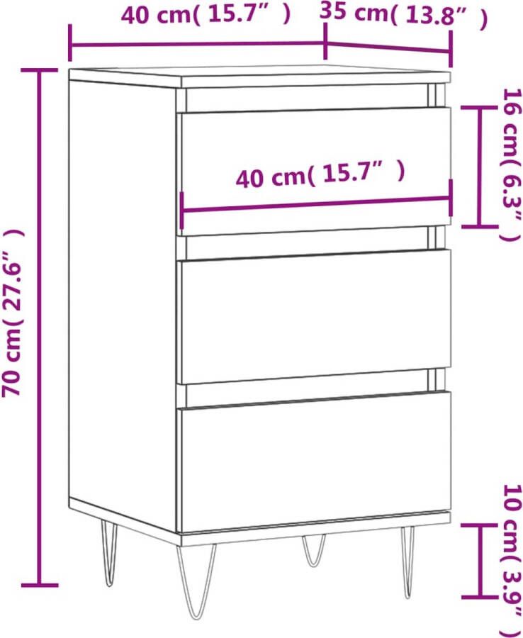 VidaXL -Dressoir-40x35x70-cm-bewerkt-hout-bruineikenkleurig - Foto 7