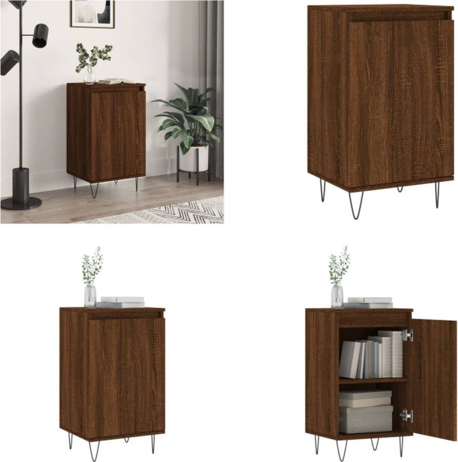 VidaXL Dressoir 40x35x70 cm bewerkt hout bruineikenkleurig Dressoir Dressoirs Kast Wandkast