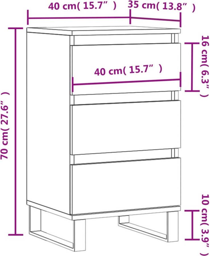 VidaXL -Dressoir-40x35x70-cm-bewerkt-hout-gerookt-eikenkleurig - Foto 2