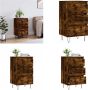 VidaXL Dressoir 40x35x70 cm bewerkt hout gerookt eikenkleurig Dressoir Dressoirs Kast Buffetkast - Thumbnail 3