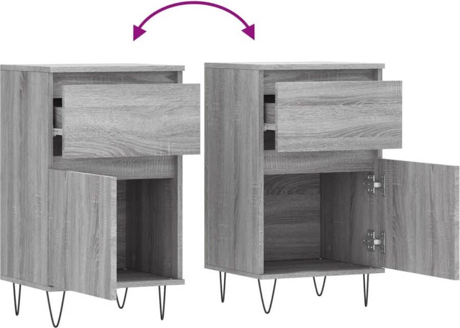 VidaXL -Dressoir-40x35x70-cm-bewerkt-hout-grijs-sonoma - Foto 8