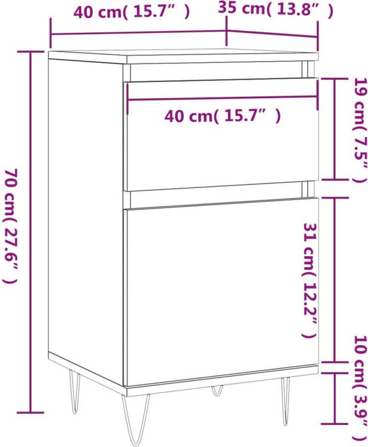 VidaXL -Dressoir-40x35x70-cm-bewerkt-hout-grijs-sonoma - Foto 6