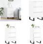 VidaXL Dressoir 40x35x70 cm bewerkt hout hoogglans wit Dressoir Dressoirs Kast Buffetkast - Thumbnail 2